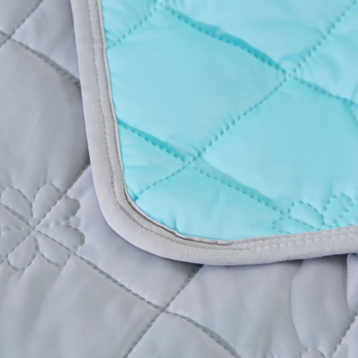 91家纺网 家纺一手货源 找家纺 天之悦家纺 2026跨境外贸可机洗水洗A类夏被冰淇淋凉感丝空调被子被芯夏凉被 湖绿色配灰色（花纹款）