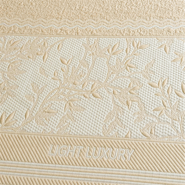 91家纺网 家纺一手货源 找家纺 慕木家纺 2026新款高端复合三明治PE乙纶提花610克冰豆豆凉席欧洛菲系列（提供买家秀） 欧洛菲-卡其床笠款