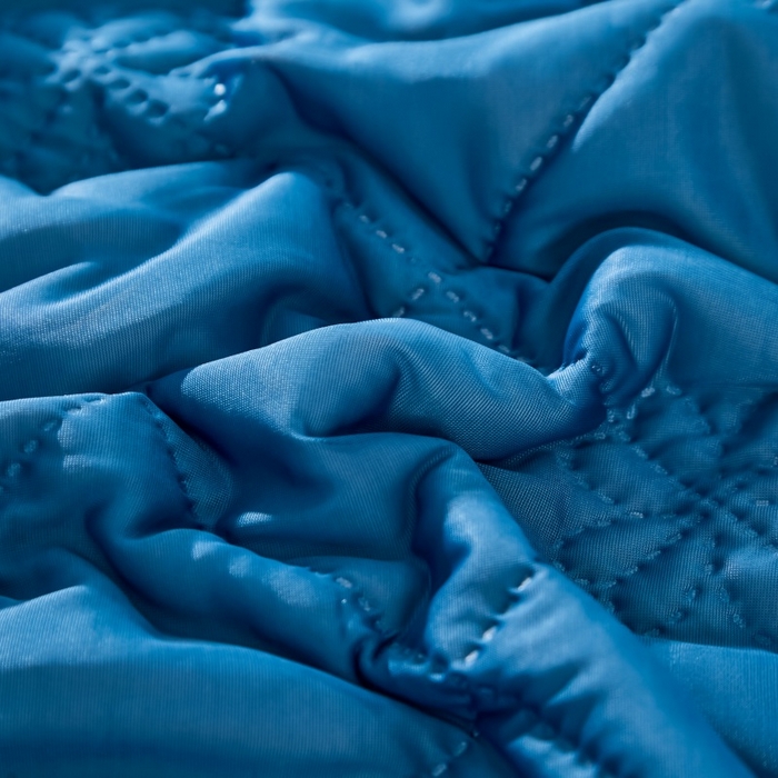 91家纺网 家纺一手货源 找家纺 天之悦家纺 2026跨境外贸可机洗水洗A类夏被冰淇淋凉感丝空调被子被芯夏凉被 深蓝色配灰色（花纹款）