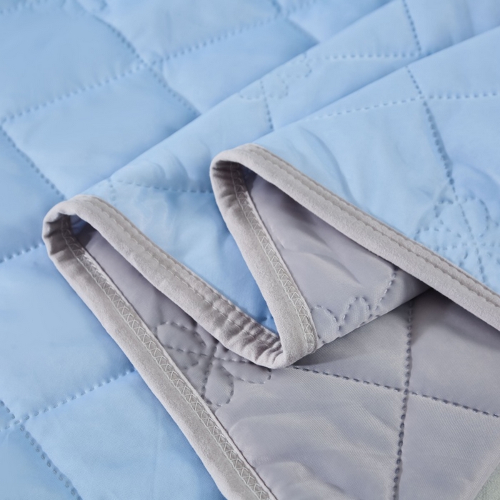 91家纺网 家纺一手货源 找家纺 天之悦家纺 2026跨境外贸可机洗水洗A类夏被冰淇淋凉感丝空调被子被芯夏凉被 天蓝色配灰色（花纹款）