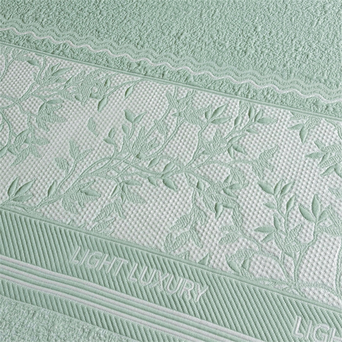 91家纺网 家纺一手货源 找家纺 慕木家纺 2026新款高端复合三明治PE乙纶提花610克冰豆豆凉席欧洛菲系列（提供买家秀） 欧洛菲-绿床笠款