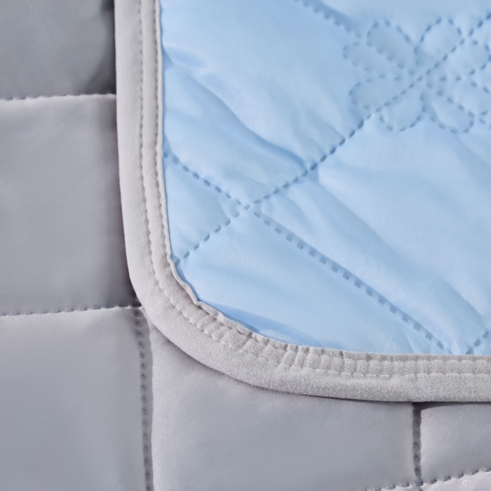 91家纺网 家纺一手货源 找家纺 天之悦家纺 2026跨境外贸可机洗水洗A类夏被冰淇淋凉感丝空调被子被芯夏凉被 天蓝色配灰色（花纹款）