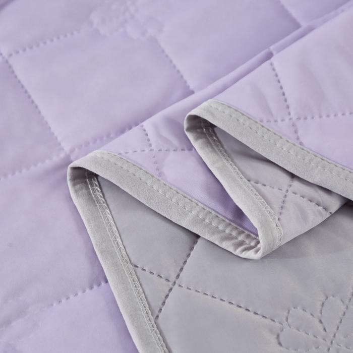 91家纺网 家纺一手货源 找家纺 天之悦家纺 2026跨境外贸可机洗水洗A类夏被冰淇淋凉感丝空调被子被芯夏凉被 紫色配灰色（花纹款）