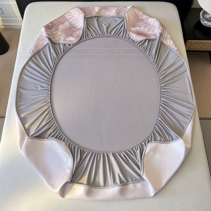 91家纺网 家纺一手货源 找家纺 席佬大 2026新款印花冰丝凉席席子 床笠款-蜜桃粉