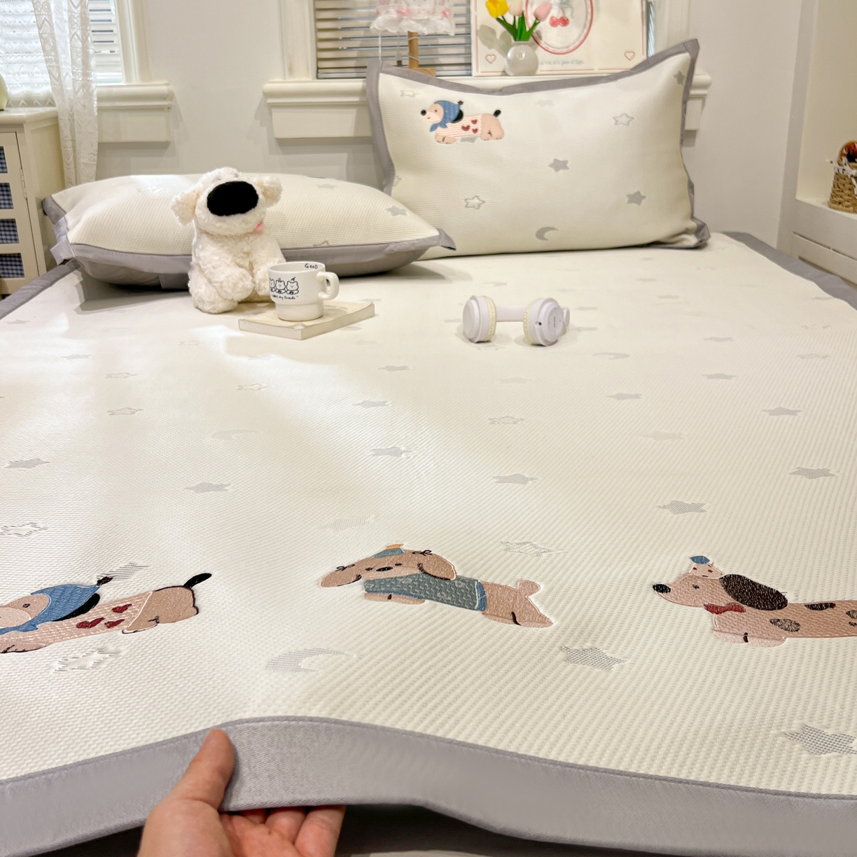 91家纺网 家纺一手货源 找家纺 （总）川悦生活 2026新款凉感提花绣花豆豆席