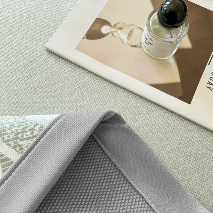 91家纺网 家纺一手货源 找家纺 席佬大 2026新款印花冰丝凉席席子 凉席款-豆绿