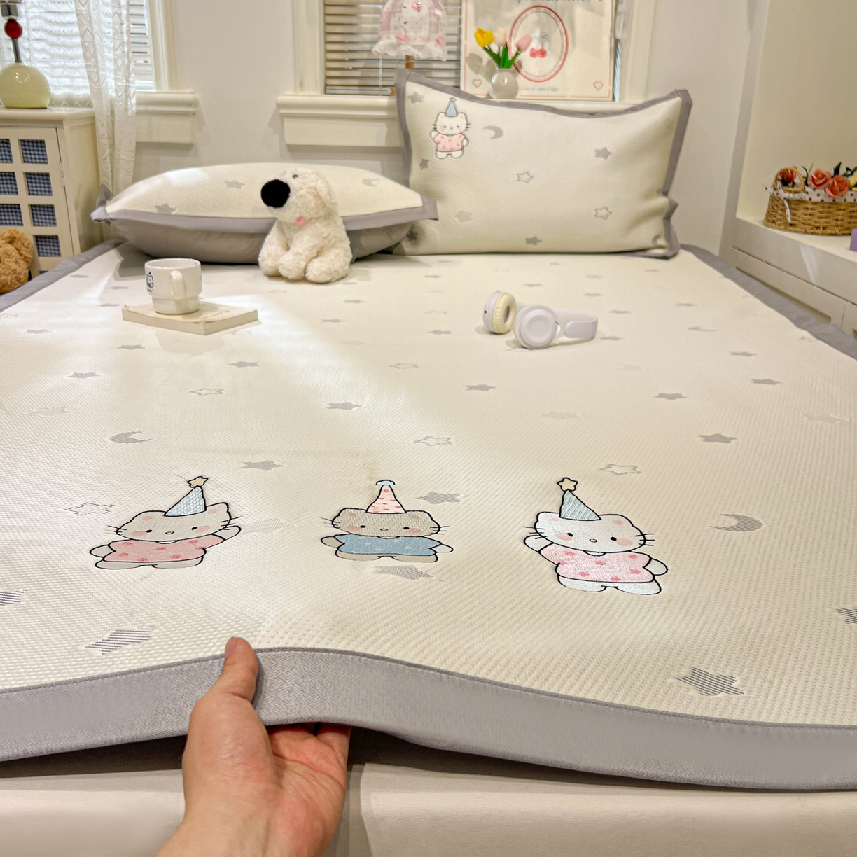 91家纺网 家纺一手货源 找家纺 （总）川悦生活 2026新款凉感提花绣花豆豆席