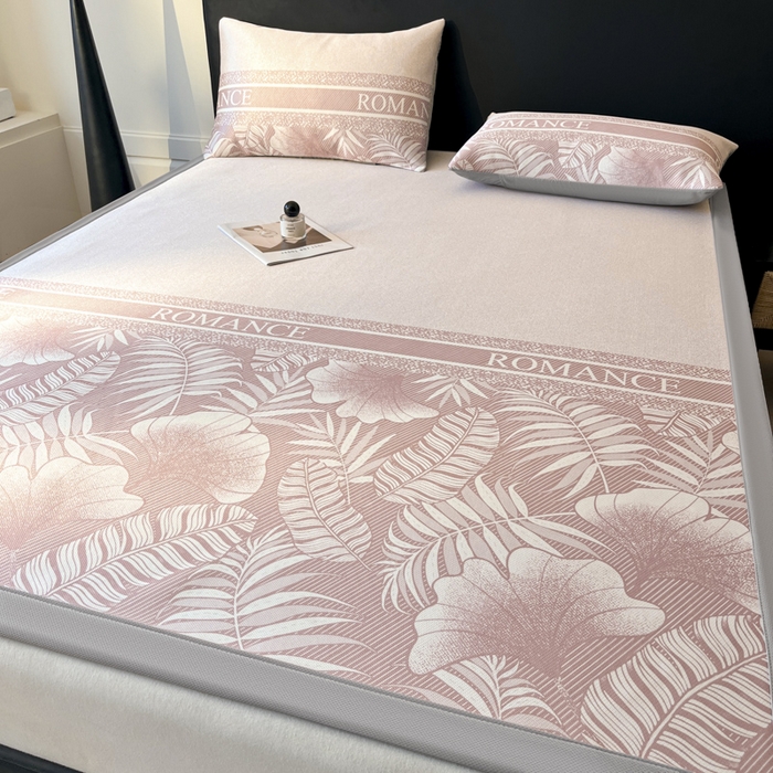 91家纺网 家纺一手货源 找家纺 席佬大 2026新款印花冰丝凉席席子 凉席款-蜜桃粉