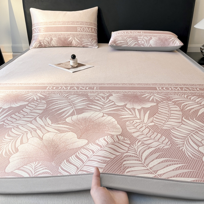 91家纺网 家纺一手货源 找家纺 席佬大 2026新款印花冰丝凉席席子 凉席款-蜜桃粉