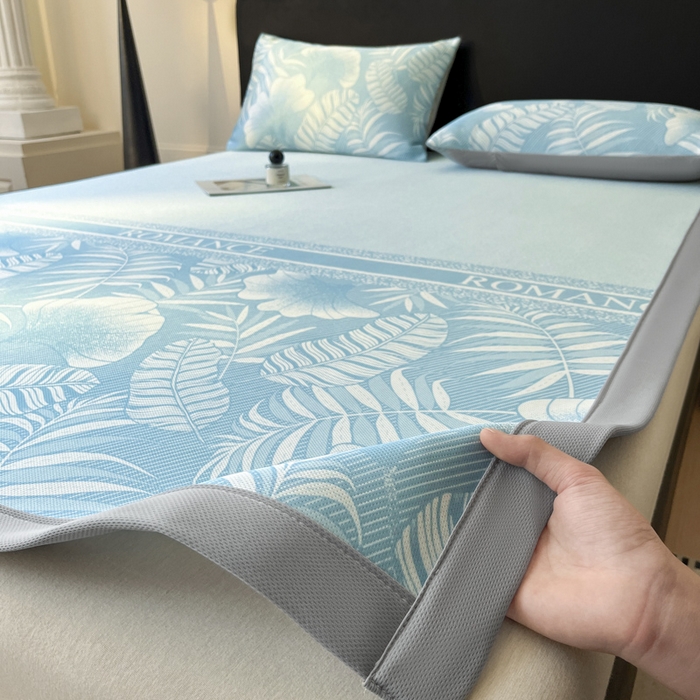 席佬大 2026新款印花冰丝凉席席子 凉席款-天空蓝