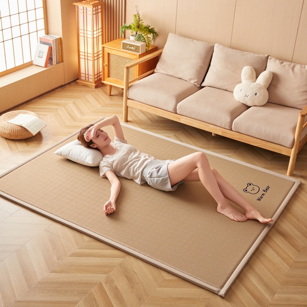 91家纺网 家纺一手货源 找家纺 （总）喜她床垫 2026新款纯色凉感冰丝地垫 时尚凉席地垫床垫（厚度1.5cm）