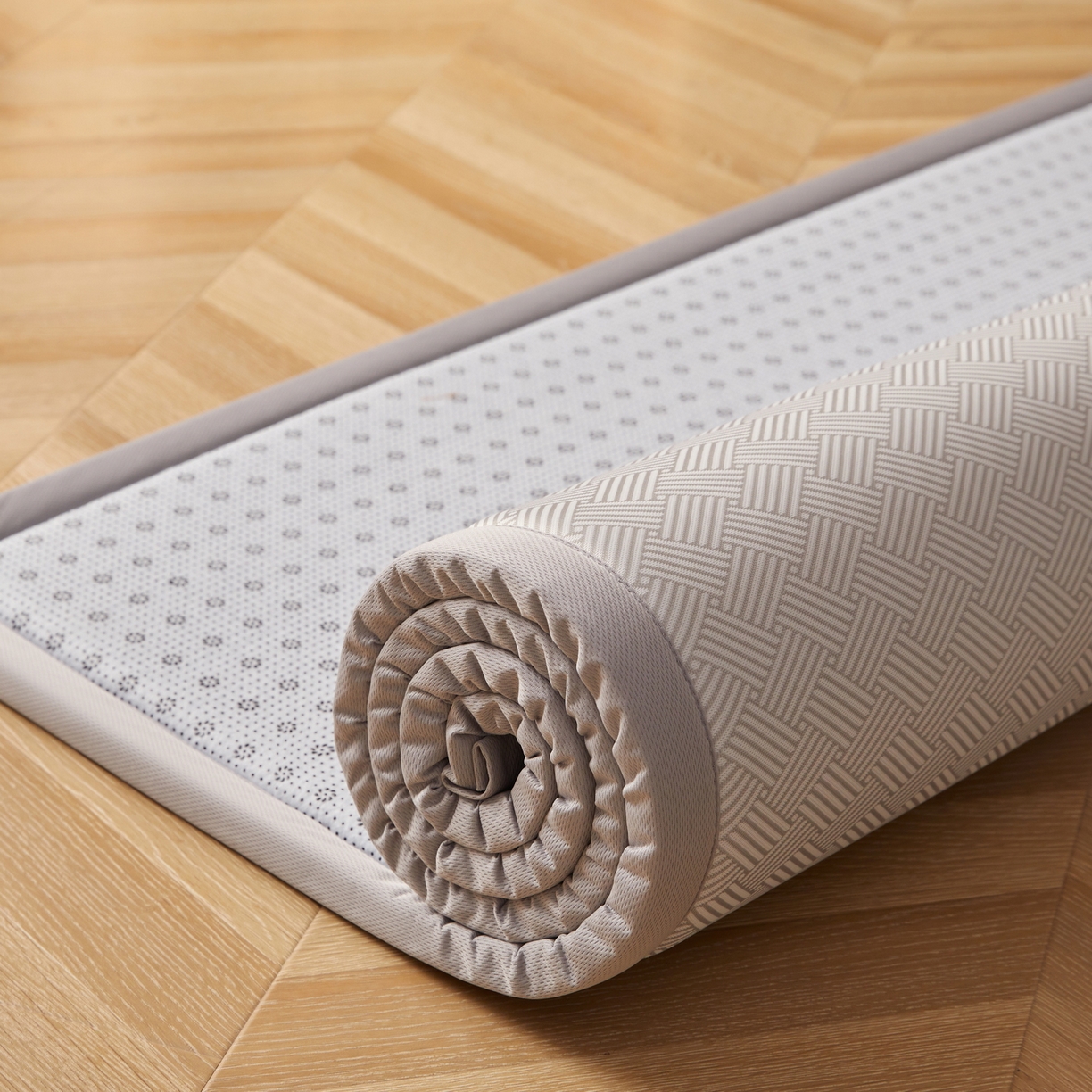 91家纺网 家纺一手货源 找家纺 喜她床垫 2026新款纯色凉感冰丝地垫 时尚凉席地垫床垫（厚度1.5cm） 灰色