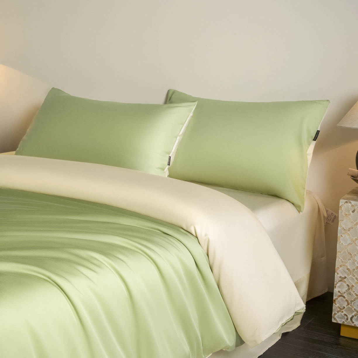 91家纺网 家纺一手货源 找家纺 （总）秀色家纺 2026新款60S进口天丝贡缎新疆长绒棉纯色轻奢四件套