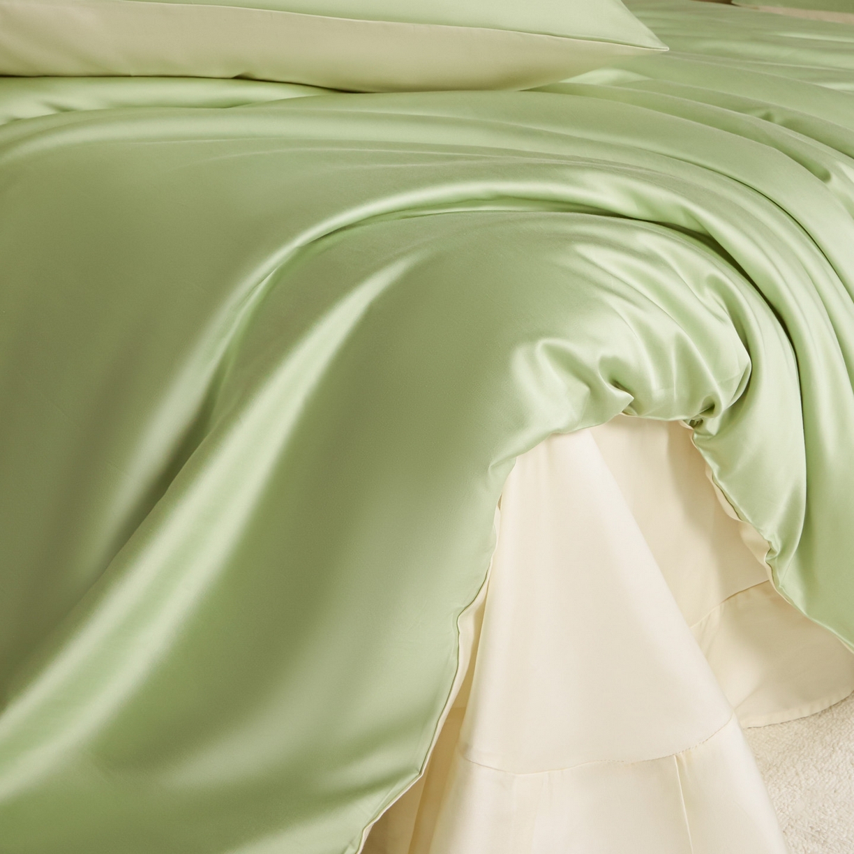 91家纺网 家纺一手货源 找家纺 （总）秀色家纺 2026新款60S进口天丝贡缎新疆长绒棉纯色轻奢四件套