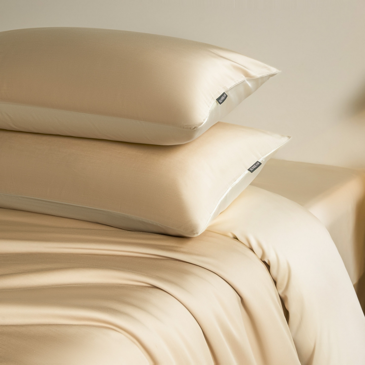 91家纺网 家纺一手货源 找家纺 秀色家纺 2026新款60S进口天丝贡缎新疆长绒棉纯色轻奢四件套 Air-天丝棉-温柔奶咖