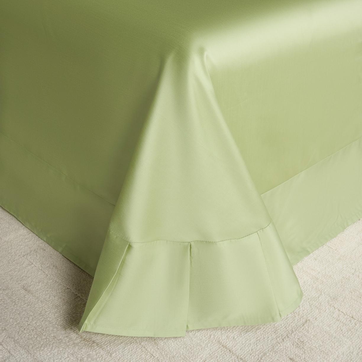 91家纺网 家纺一手货源 找家纺 秀色家纺 2026新款60S进口天丝贡缎新疆长绒棉纯色轻奢四件套 Air-天丝棉-奶白抹茶