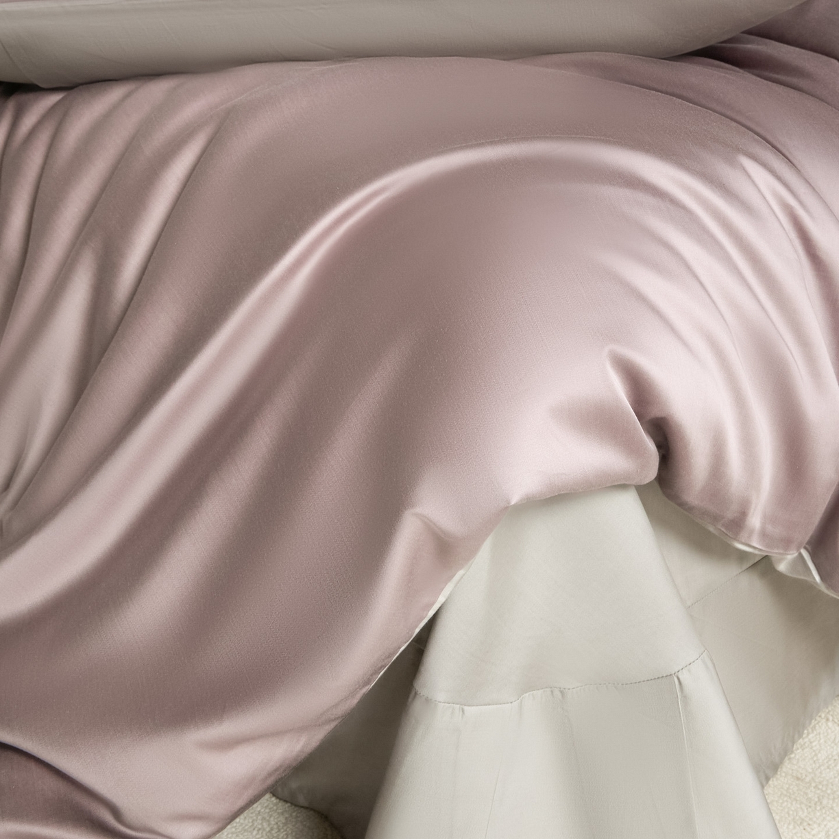 91家纺网 家纺一手货源 找家纺 秀色家纺 2026新款60S进口天丝贡缎新疆长绒棉纯色轻奢四件套 Air-天丝棉-迷雾紫+幻影灰