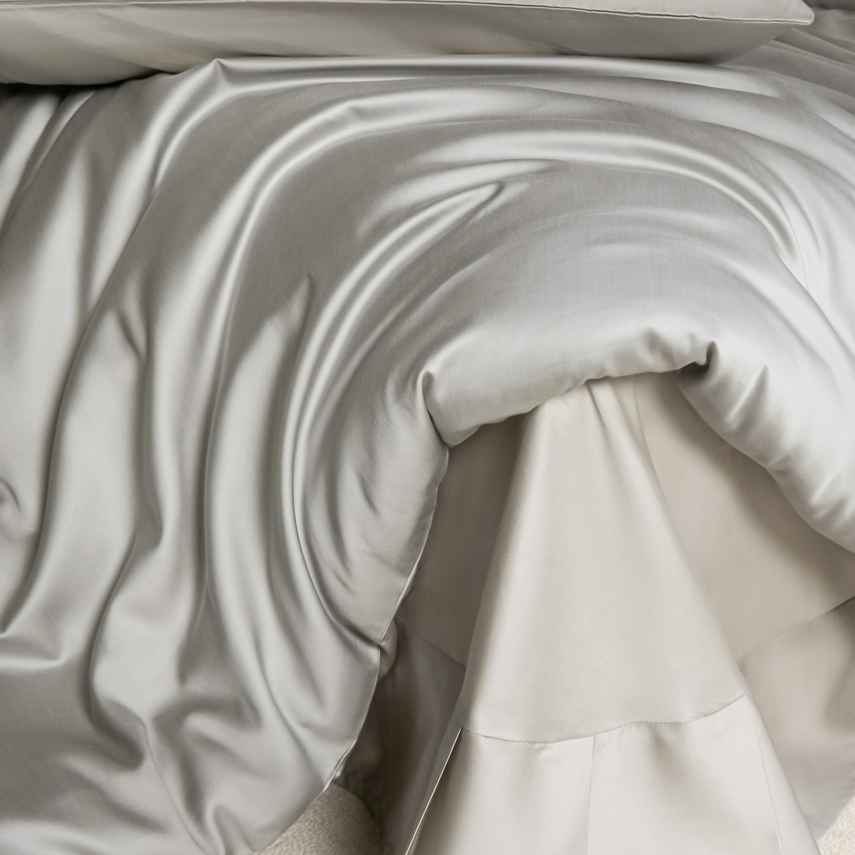 91家纺网 家纺一手货源 找家纺 秀色家纺 2026新款60S进口天丝贡缎新疆长绒棉纯色轻奢四件套 Air-天丝棉-幻影灰+薄雾灰