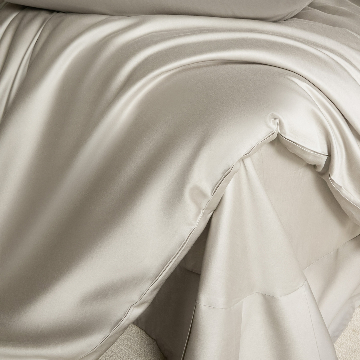 91家纺网 家纺一手货源 找家纺 秀色家纺 2026新款60S进口天丝贡缎新疆长绒棉纯色轻奢四件套 Air-天丝棉-幻影灰