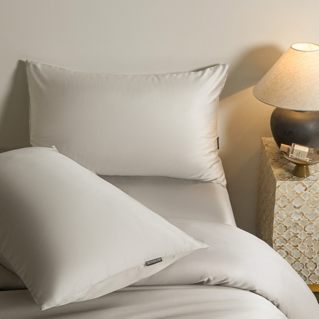 91家纺网 家纺一手货源 找家纺 秀色家纺 2026新款60S进口天丝贡缎新疆长绒棉纯色轻奢四件套 Air-天丝棉-幻影灰