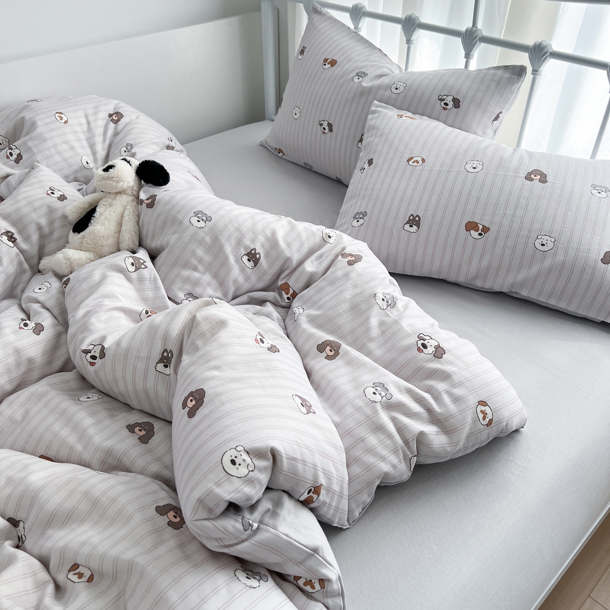 91家纺网 家纺一手货源 找家纺 （总）早晨家纺 2026新款INS博主风卡通A类全棉纯棉双层纱四件套