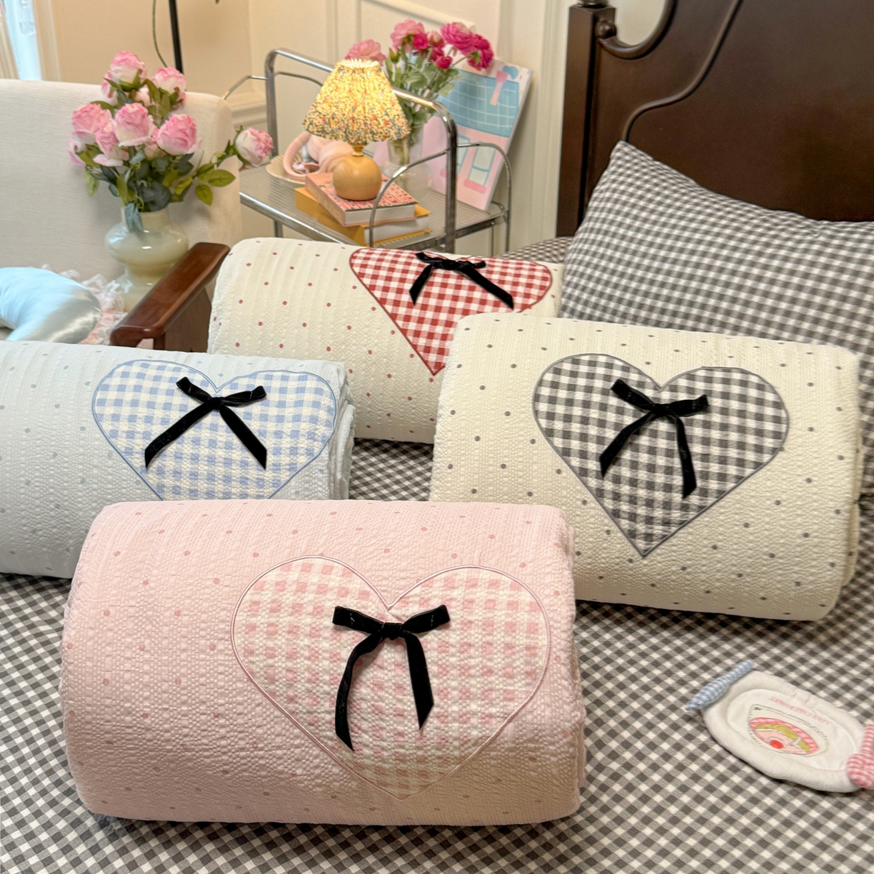 瑞禾家纺（原阿亮） 2026新款春夏新款提花泡芙棉贴布绣手包边单夏被夏被四件套-丘比特的爱恋 组合图仅供展示-不可下单