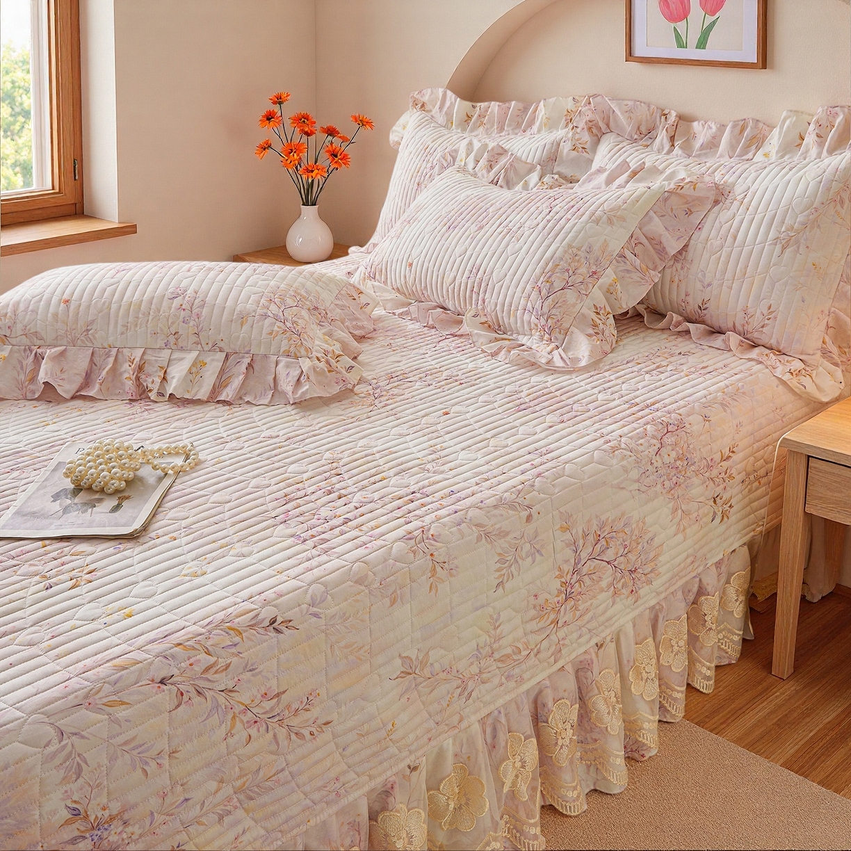 91家纺网 家纺一手货源 找家纺 （总）宜凡家纺 2026新款全棉数码印花床盖三四件套①号系列三件套