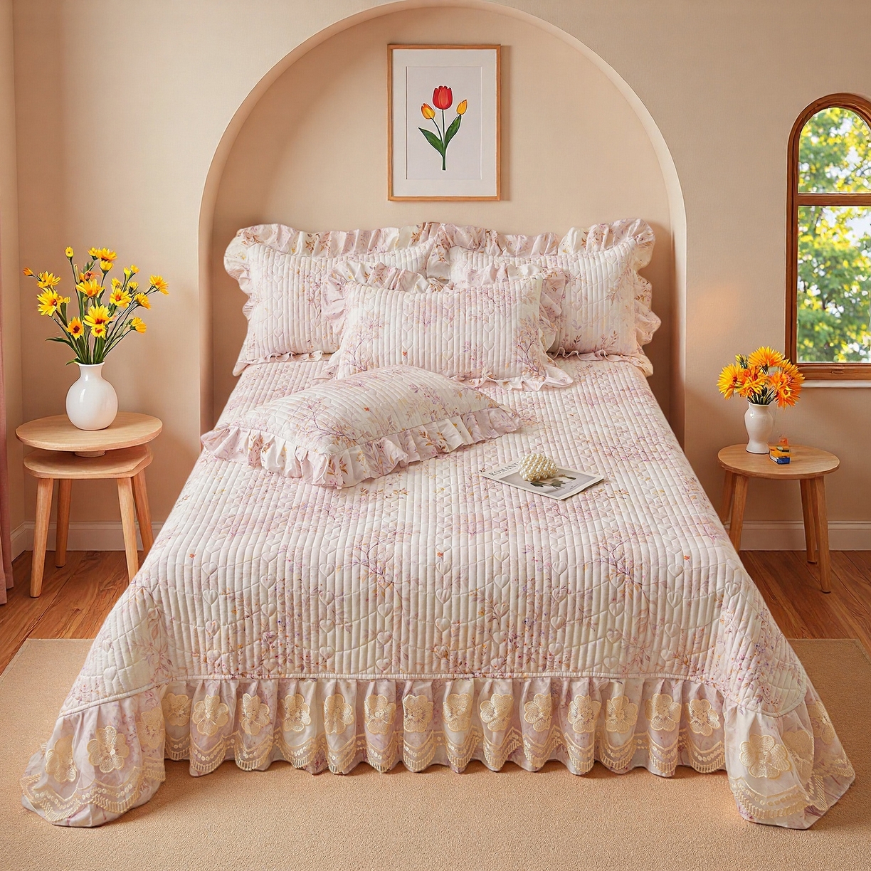 91家纺网 家纺一手货源 找家纺 （总）宜凡家纺 2026新款全棉数码印花床盖三四件套①号系列三件套