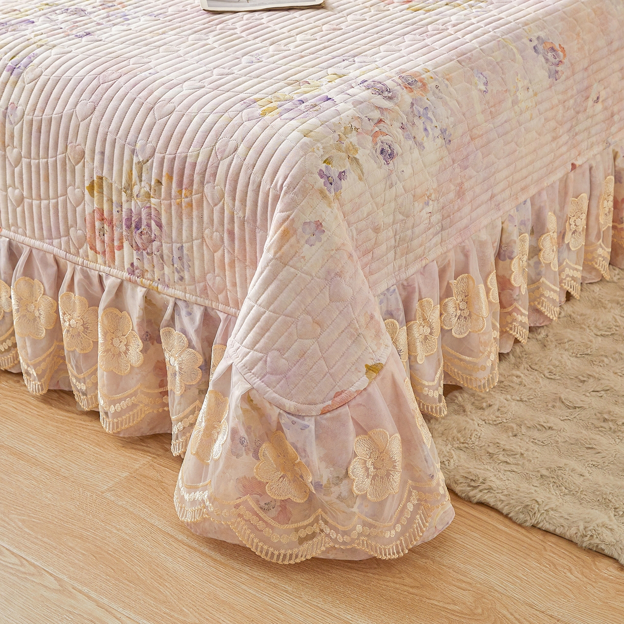 91家纺网 家纺一手货源 找家纺 宜凡家纺 2026新款全棉数码印花床盖三四件套①号系列三件套 香雪海