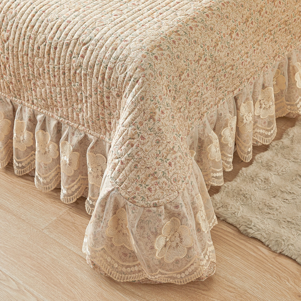 91家纺网 家纺一手货源 找家纺 宜凡家纺 2026新款全棉数码印花床盖三四件套①号系列三件套 云卷