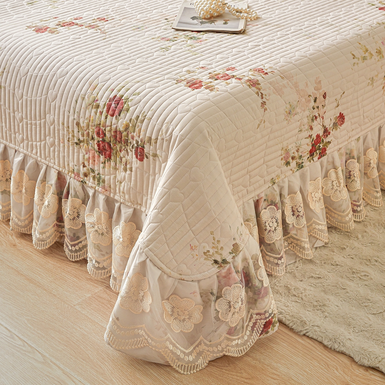 91家纺网 家纺一手货源 找家纺 宜凡家纺 2026新款全棉数码印花床盖三四件套①号系列三件套 云栀