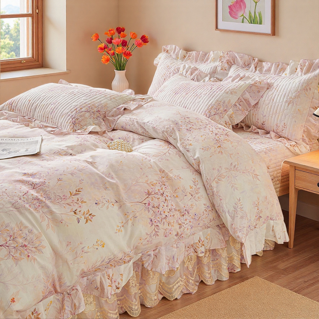 91家纺网 家纺一手货源 找家纺 （总）宜凡家纺 2026新款全棉数码印花床盖三四件套①号系列四件套