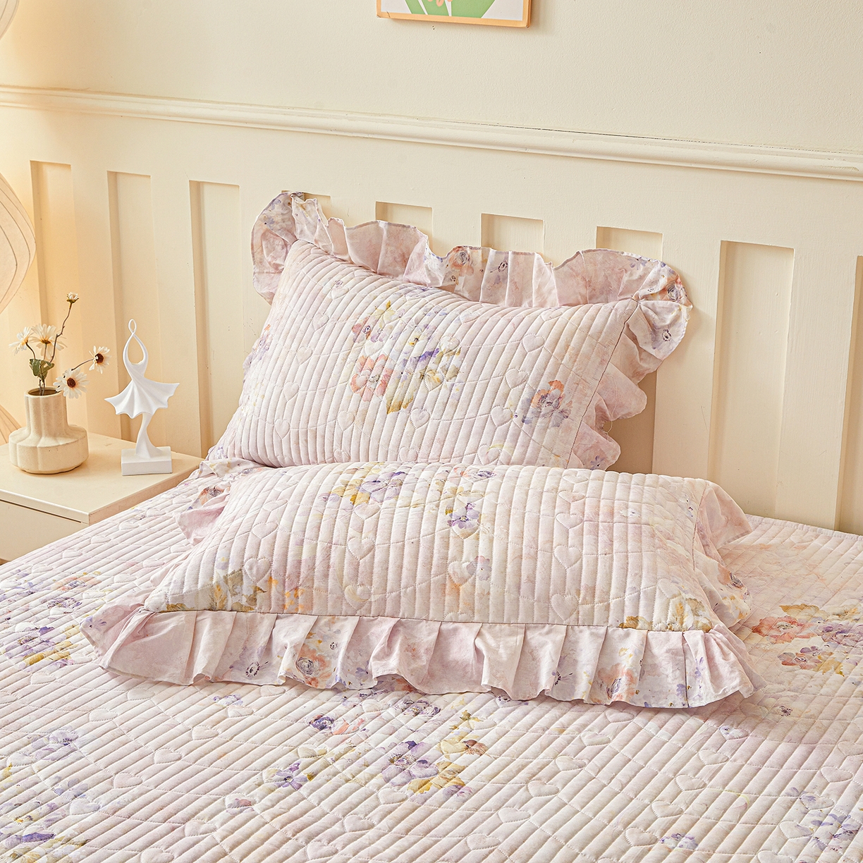 91家纺网 家纺一手货源 找家纺 宜凡家纺 2026新款全棉数码印花床盖三四件套①号系列四件套 香雪海