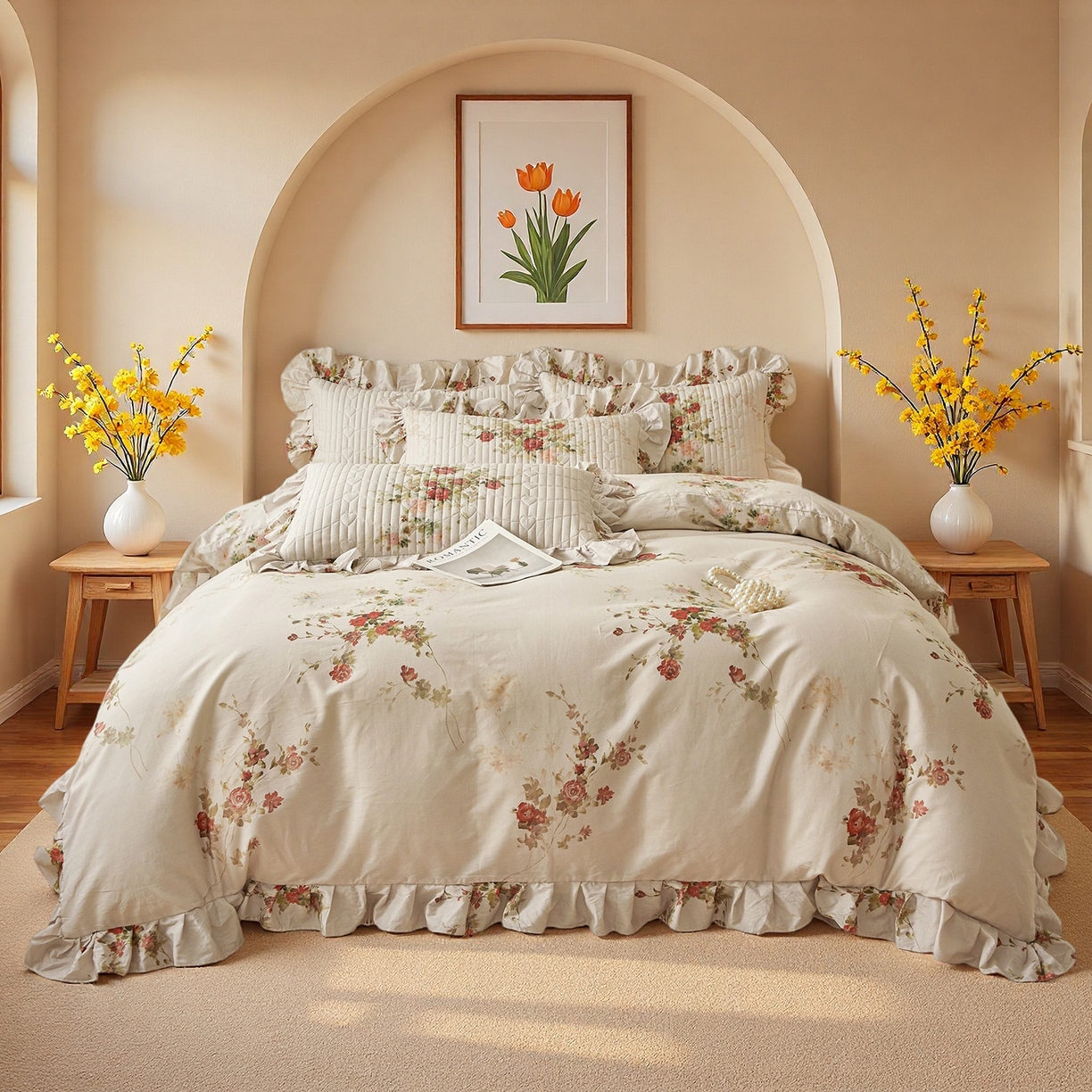 91家纺网 家纺一手货源 找家纺 宜凡家纺 2026新款全棉数码印花床盖三四件套①号系列四件套 云栀