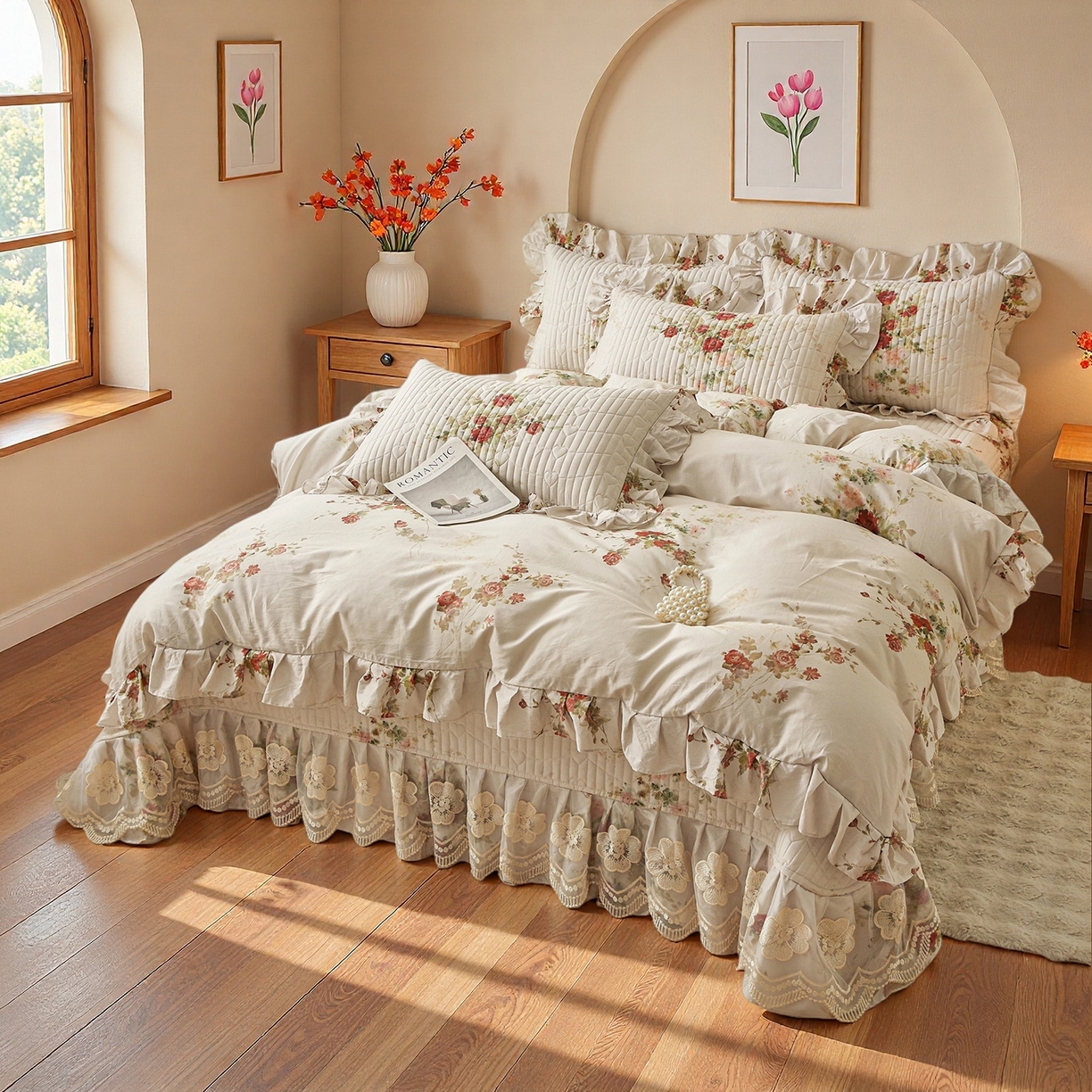 91家纺网 家纺一手货源 找家纺 宜凡家纺 2026新款全棉数码印花床盖三四件套①号系列四件套 云栀