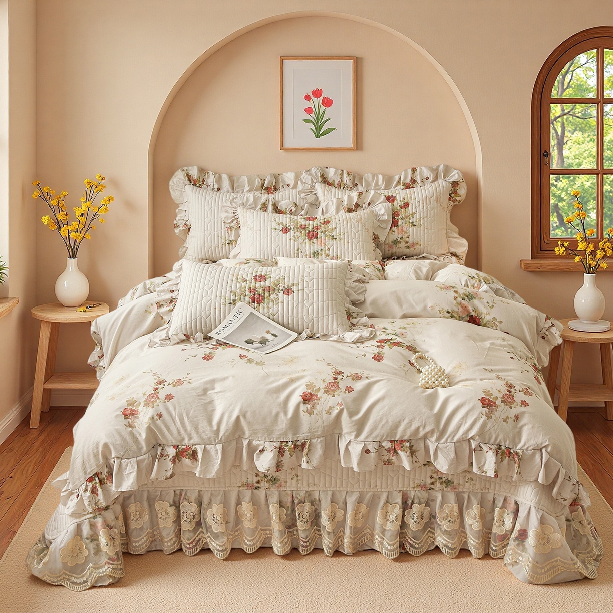 91家纺网 家纺一手货源 找家纺 宜凡家纺 2026新款全棉数码印花床盖三四件套①号系列四件套 云栀