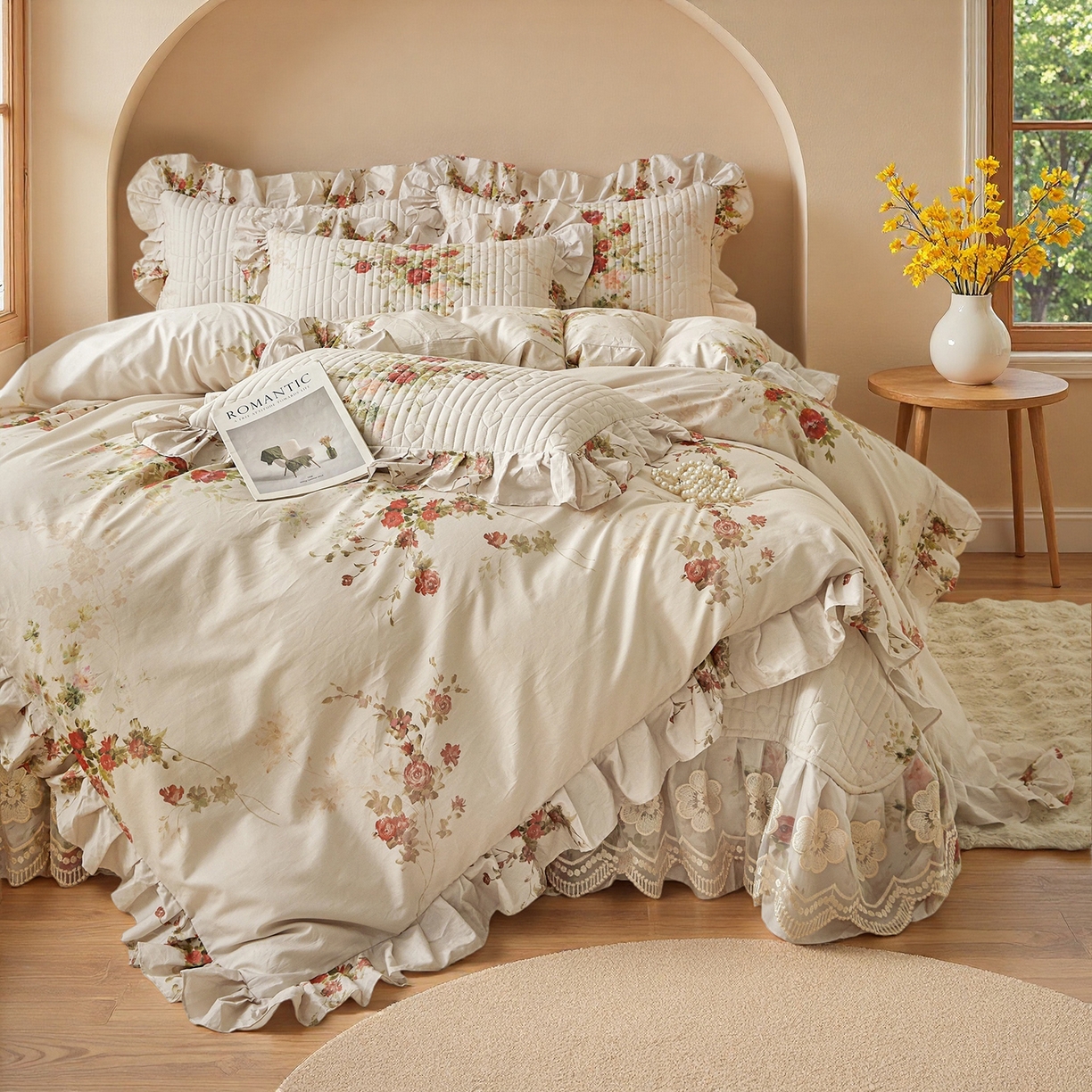 91家纺网 家纺一手货源 找家纺 宜凡家纺 2026新款全棉数码印花床盖三四件套①号系列四件套 云栀