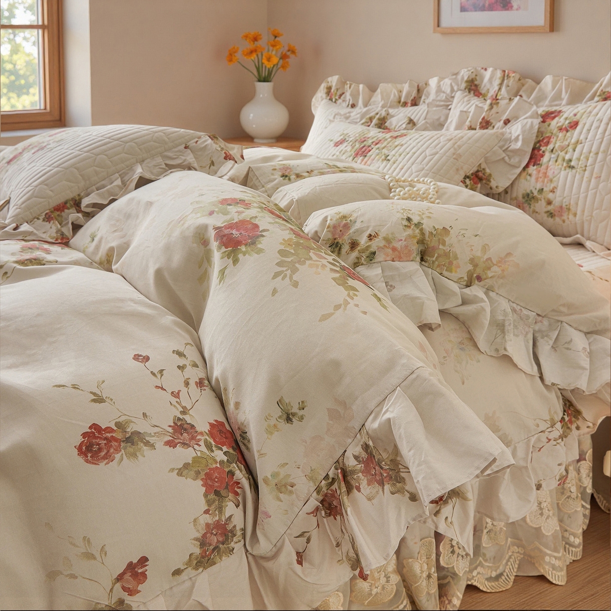 91家纺网 家纺一手货源 找家纺 宜凡家纺 2026新款全棉数码印花床盖三四件套①号系列四件套 云栀