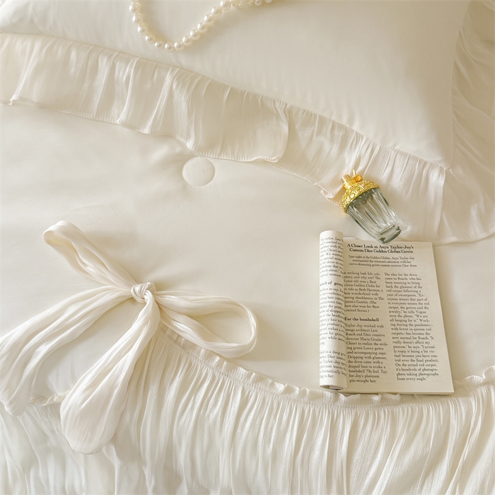 91家纺网 家纺一手货源 找家纺 吾欢心 2026春夏新款高端定制索菲亚夏被四件套空调被床单款床盖款 索菲亚白-夏被四件套