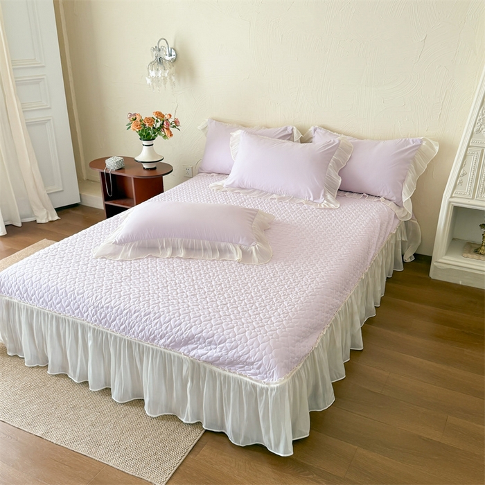 91家纺网 家纺一手货源 找家纺 吾欢心 2026春夏新款高端定制索菲亚夏被四件套空调被床单款床盖款 索菲亚紫-夏被四件套