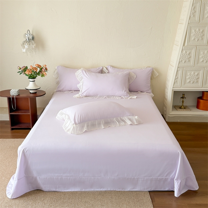 91家纺网 家纺一手货源 找家纺 吾欢心 2026春夏新款高端定制索菲亚夏被四件套空调被床单款床盖款 索菲亚紫-夏被四件套