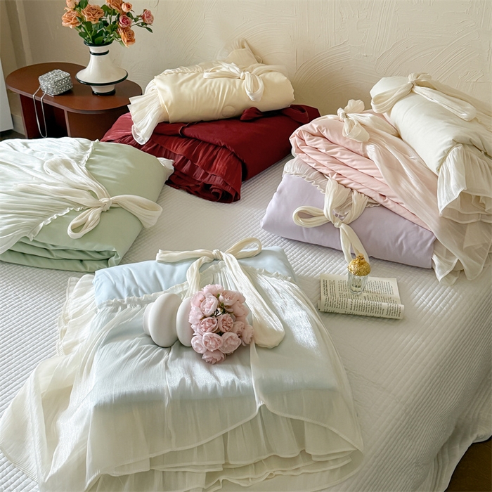 吾欢心 2026春夏新款高端定制索菲亚夏被四件套空调被床单款床盖款 组合图仅供展示-不可下单