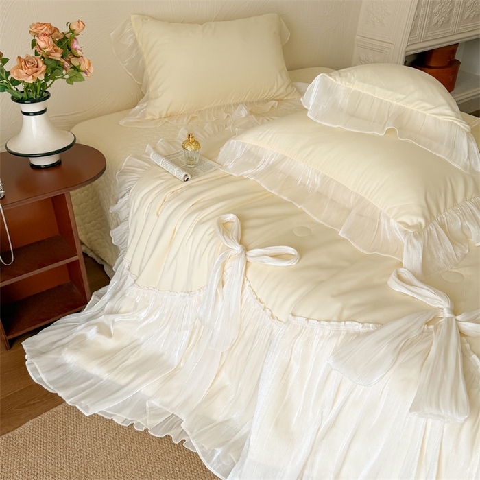 91家纺网 家纺一手货源 找家纺 吾欢心 2026春夏新款高端定制索菲亚夏被四件套空调被床单款床盖款 索菲亚黄-夏被四件套