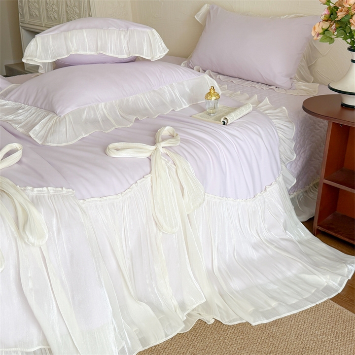 91家纺网 家纺一手货源 找家纺 吾欢心 2026春夏新款高端定制索菲亚夏被四件套空调被床单款床盖款 索菲亚紫-夏被四件套