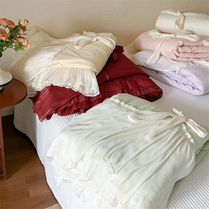 91家纺网 家纺一手货源 找家纺 吾欢心 2026春夏新款高端定制索菲亚夏被四件套空调被床单款床盖款 组合图仅供展示-不可下单