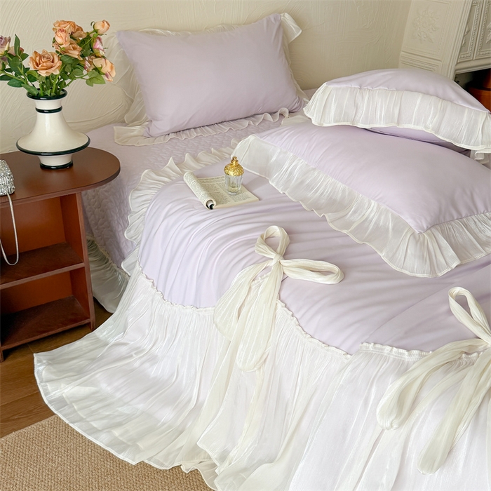 91家纺网 家纺一手货源 找家纺 吾欢心 2026春夏新款高端定制索菲亚夏被四件套空调被床单款床盖款 索菲亚紫-夏被四件套