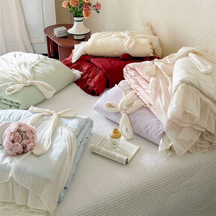 91家纺网 家纺一手货源 找家纺 吾欢心 2026春夏新款高端定制索菲亚夏被四件套空调被床单款床盖款 组合图仅供展示-不可下单