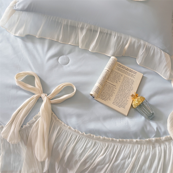 91家纺网 家纺一手货源 找家纺 吾欢心 2026春夏新款高端定制索菲亚夏被四件套空调被床单款床盖款 索菲亚蓝-夏被四件套