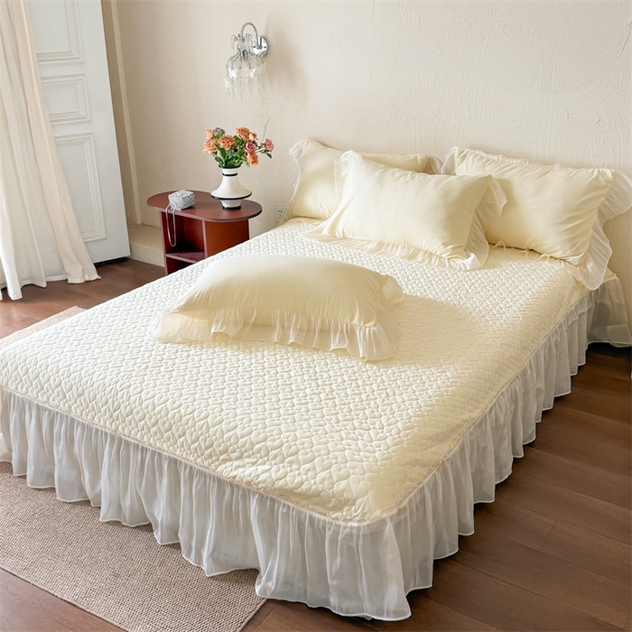 91家纺网 家纺一手货源 找家纺 吾欢心 2026春夏新款高端定制索菲亚夏被四件套空调被床单款床盖款 索菲亚黄-夏被四件套