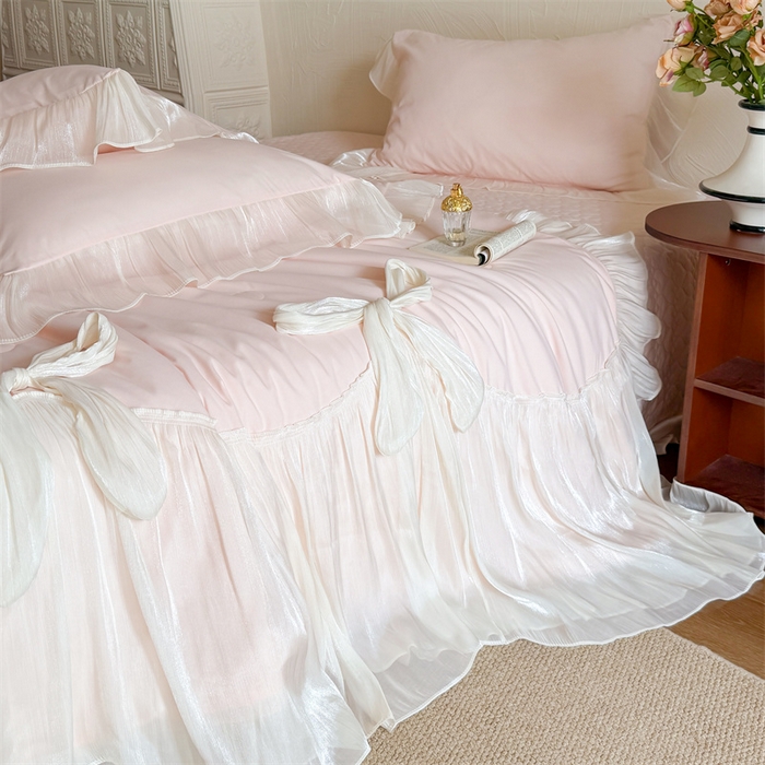 91家纺网 家纺一手货源 找家纺 吾欢心 2026春夏新款高端定制索菲亚夏被四件套空调被床单款床盖款 索菲亚粉-夏被四件套